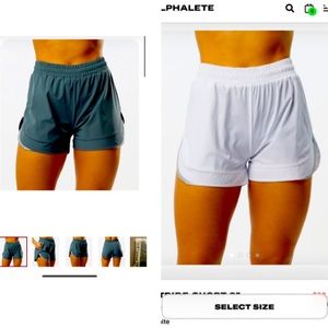 ISO: Alphalete stride shorts XXS in WHITE and GREY